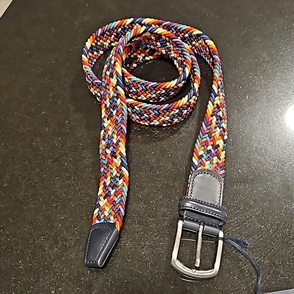 ANDERSON'S Paracord Woven Belt ~ Classic Rainbow 42 NWT